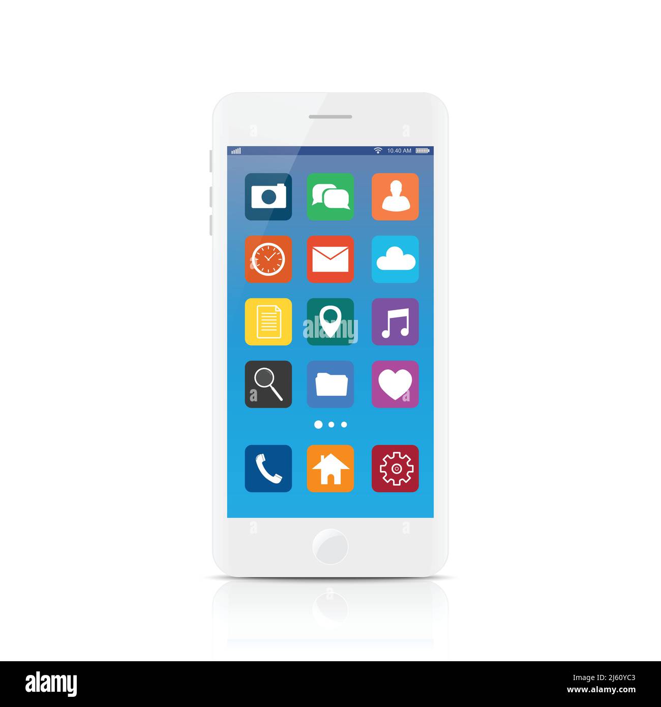 Neue realistische Smart Phone, modernen Stil. Vektor Smartphone mit ui Symbole. auf weißem Hintergrund. Stock Vektor