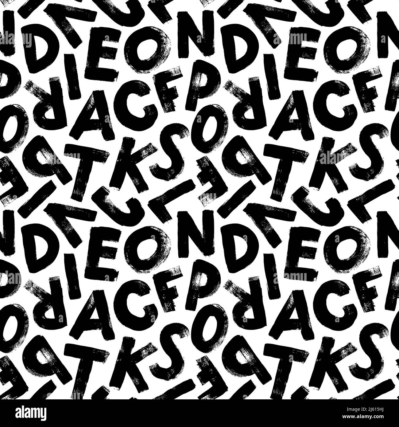 Alphabet handgezeichnetes Grunge Buchstaben nahtloses Muster Stock Vektor