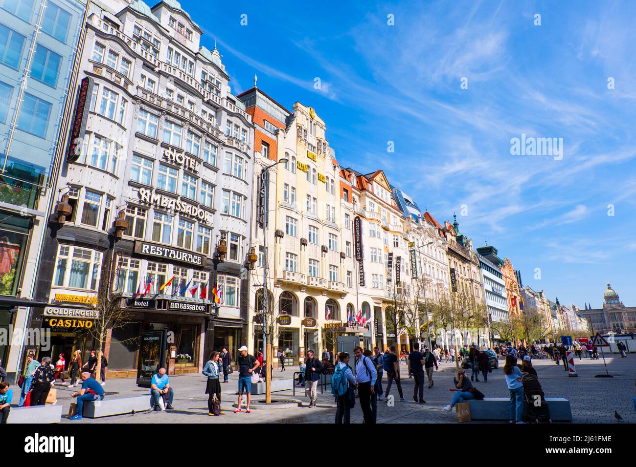 Vaclavske namesti, Wenzelsplatz, Prag, Tschechische Republik Stockfoto