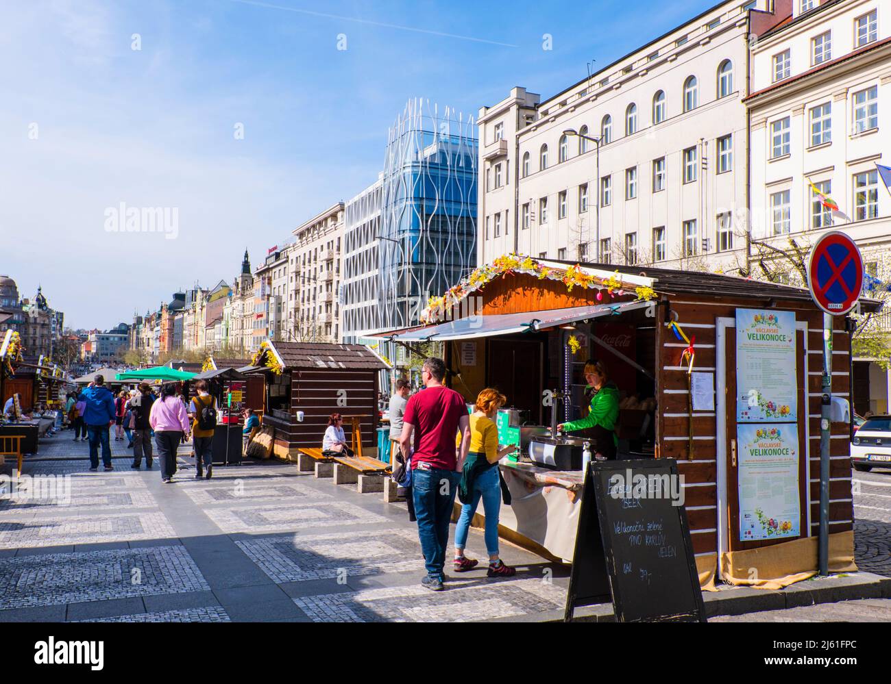 Ostermarkt, Václavské náměstí, Wenzelsplatz, Prag, Tschechische Republik Stockfoto