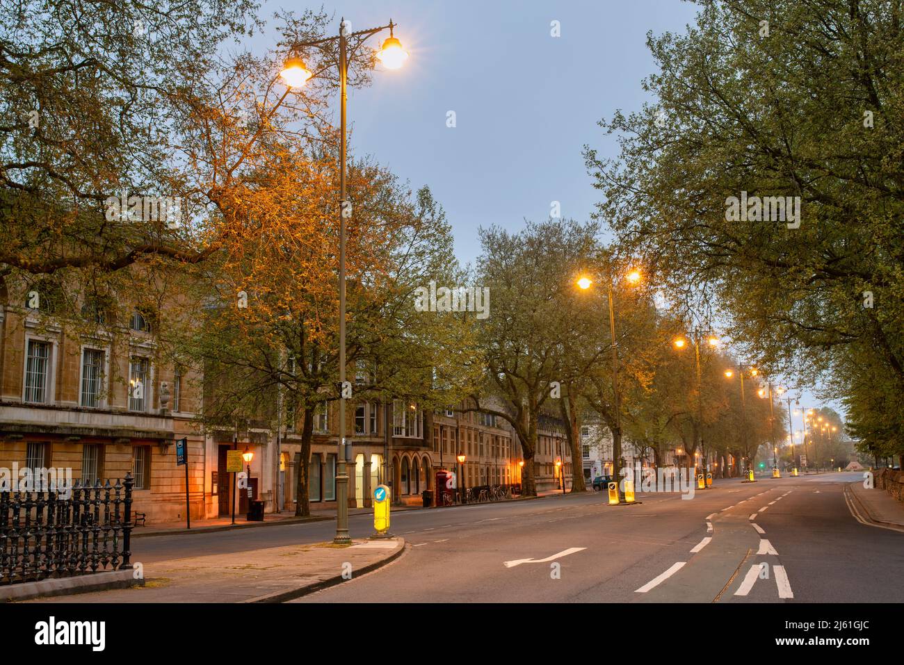 St. Giles bei Sonnenaufgang. Oxford, Oxfordshire, England Stockfoto