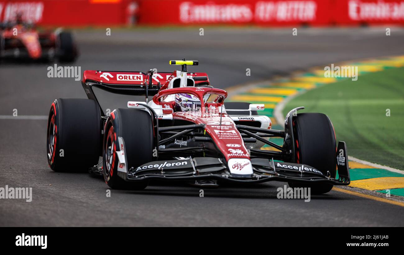 Albert Park Grand Prix Circuit, Melbourne, Australien. 09 April 2022. Zhou Guanyu (CHN) vom Team Alfa Romeo während des Qualifyings. Corleve/Alamy Stockfoto Stockfoto