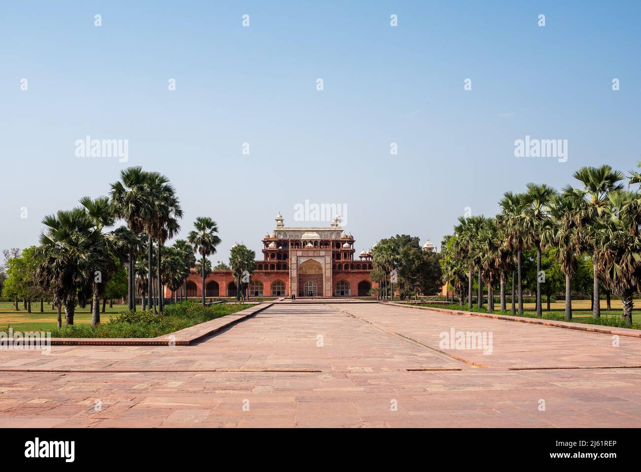 Mausoleum Akbar des Großen in Sikandra, Agra, Indien Stockfoto