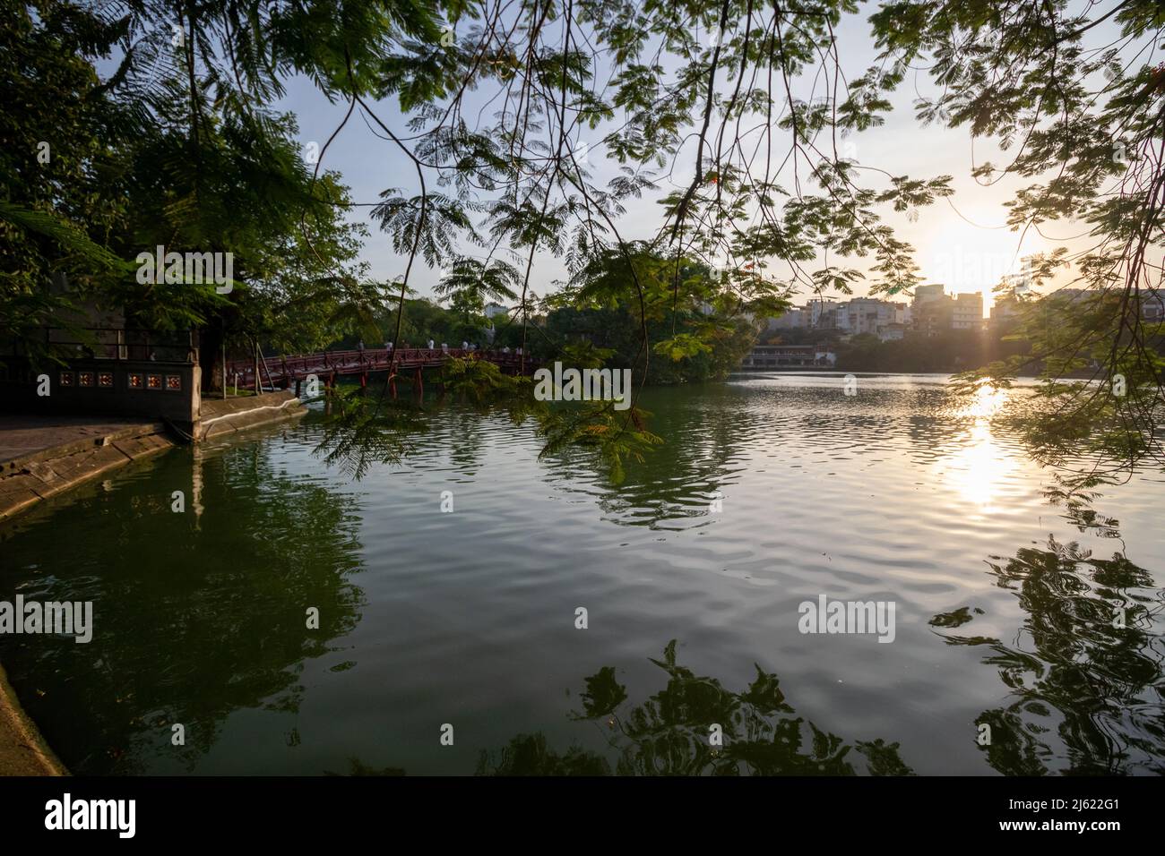 Ngoc Tempel, Sonnenuntergang Stockfoto