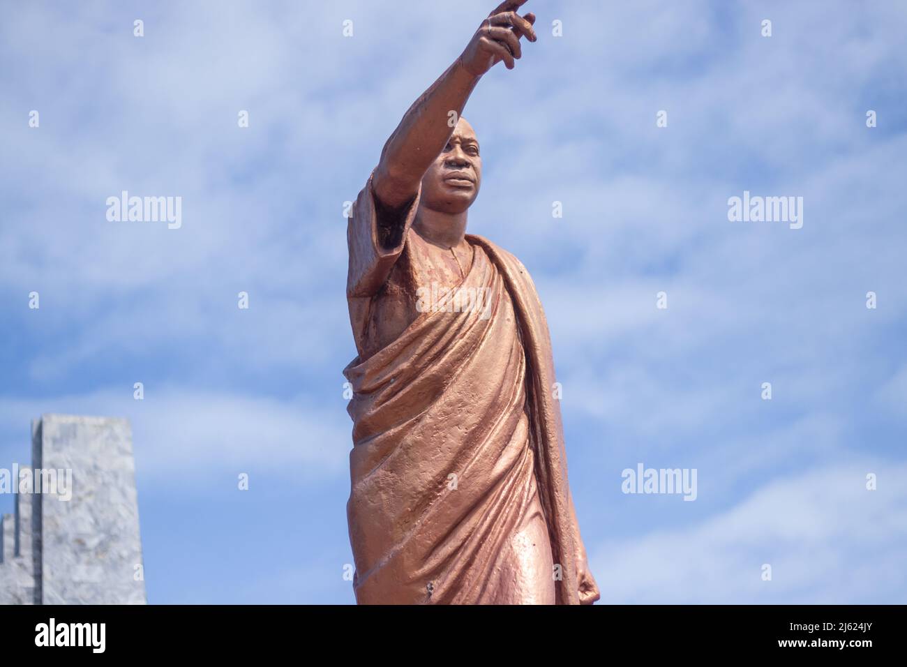 Goldene Statue aus nächster Nähe. Stockfoto