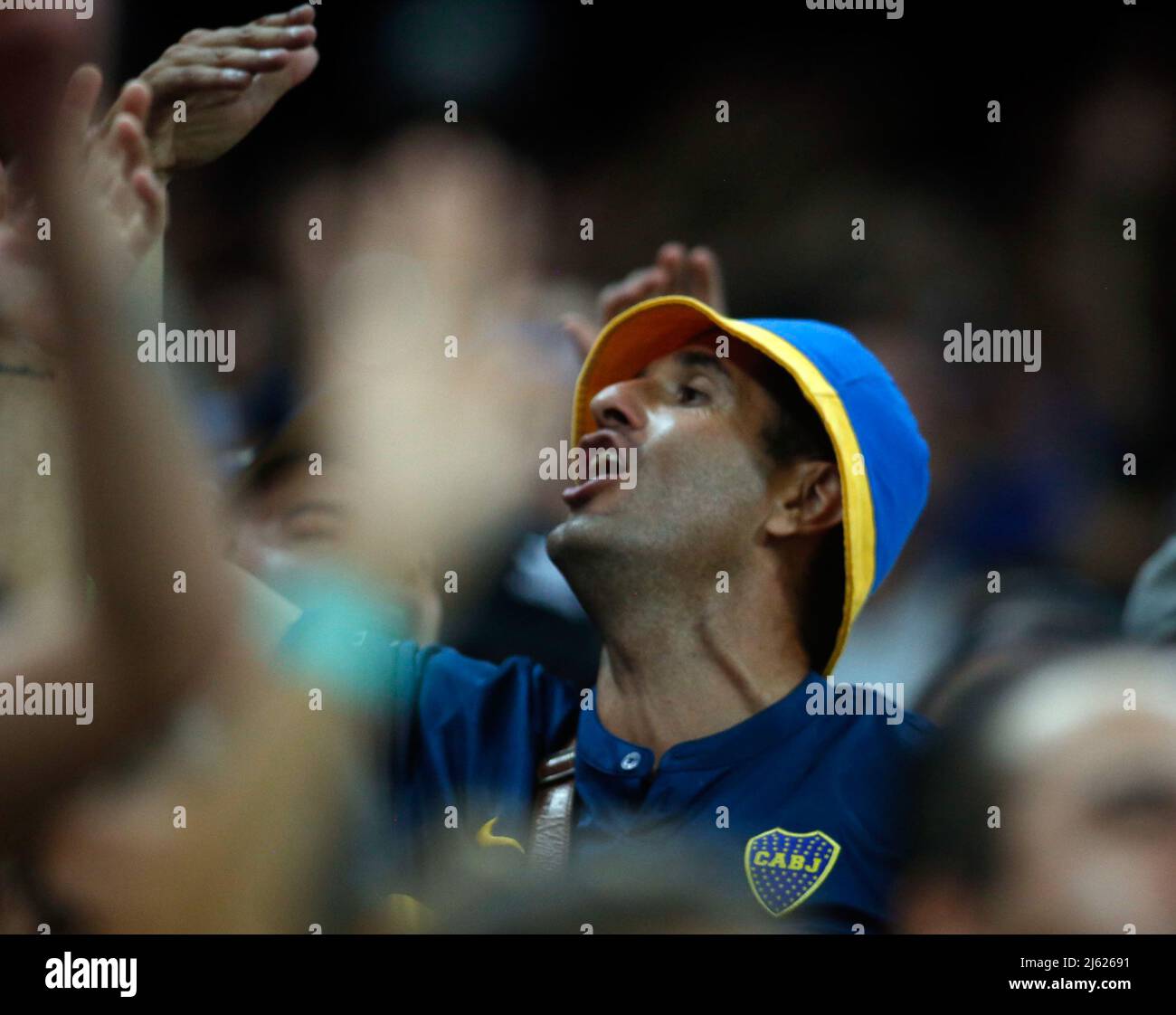 Sao Paulo, Brasilien. 26. April 2022. Fans beim Fußballspiel Copa Libertadores zwischen Corinthians of Brazil und Boca Juniors of Argentina in der Neo Quimica Arena in Sao Paulo, Brasilien. Corinthians gewann das Spiel 2-0 mit 2 Toren von Maycon Fernando Roberto/SPP Kredit: SPP Sport Press Foto. /Alamy Live News Stockfoto