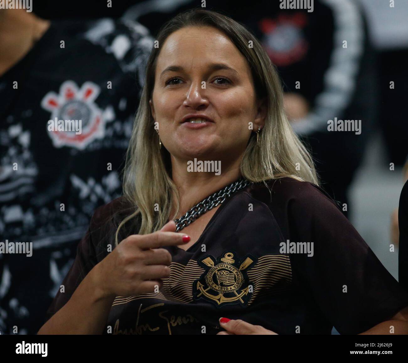 Sao Paulo, Brasilien. 26. April 2022. Fans beim Fußballspiel Copa Libertadores zwischen Corinthians of Brazil und Boca Juniors of Argentina in der Neo Quimica Arena in Sao Paulo, Brasilien. Corinthians gewann das Spiel 2-0 mit 2 Toren von Maycon Fernando Roberto/SPP Kredit: SPP Sport Press Foto. /Alamy Live News Stockfoto