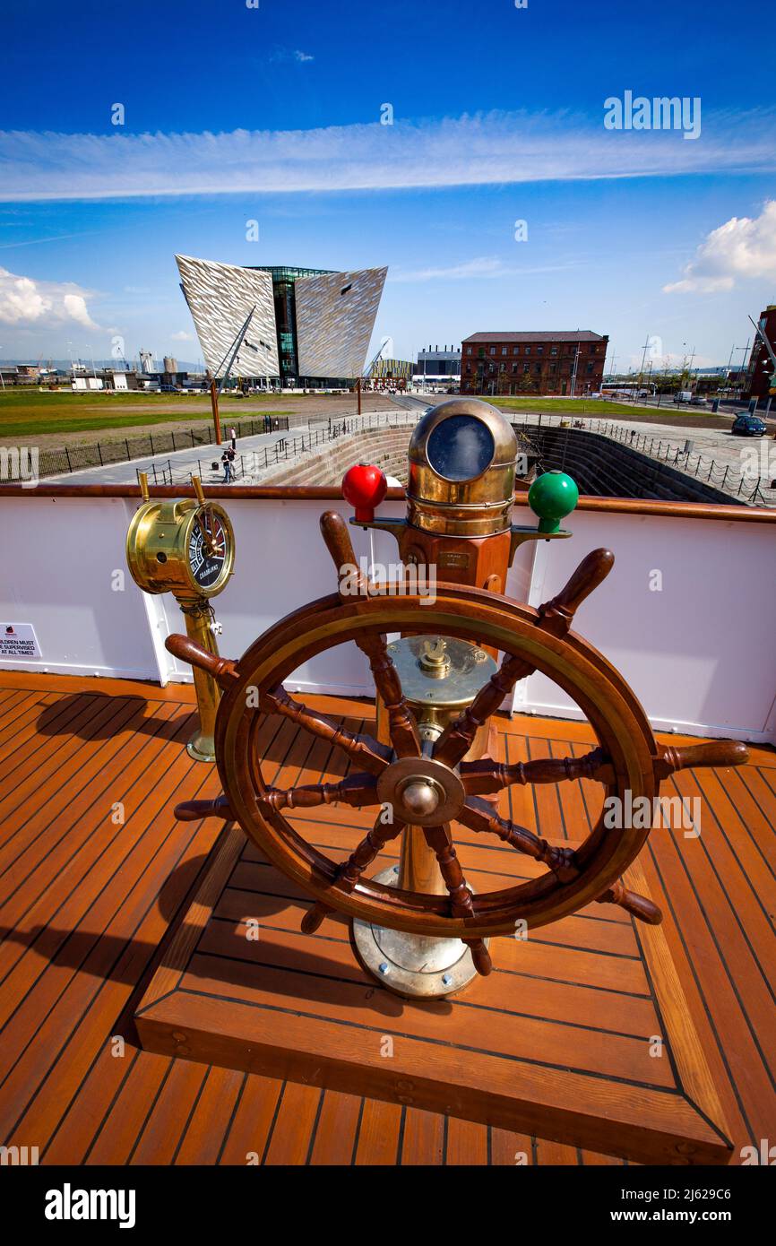 Die SS Nomadic am Hamilton Dock im Titanic Quarter, Belfast, Nordirland Stockfoto