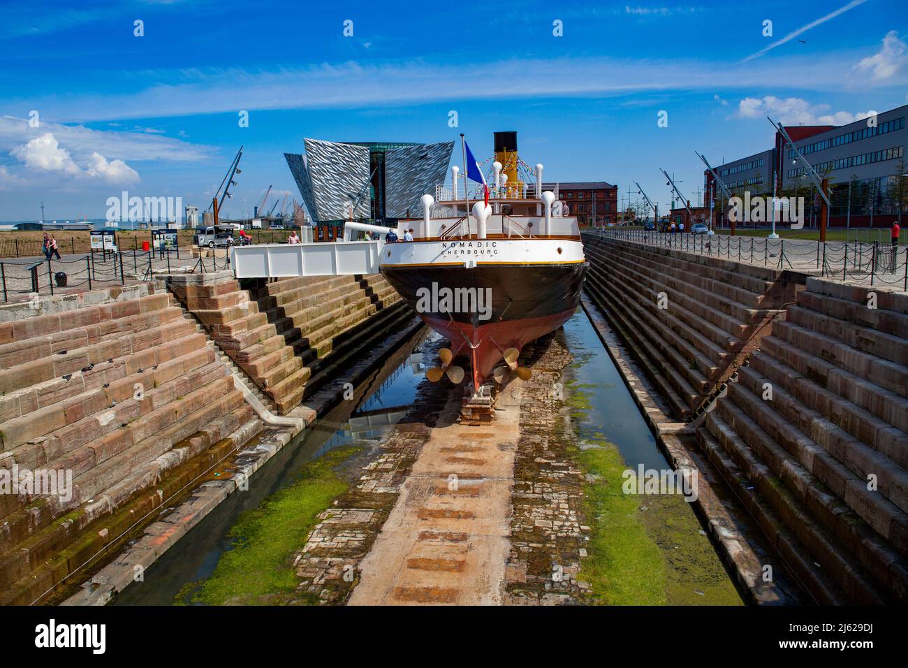 Die SS Nomadic am Hamilton Dock im Titanic Quarter, Belfast, Nordirland Stockfoto