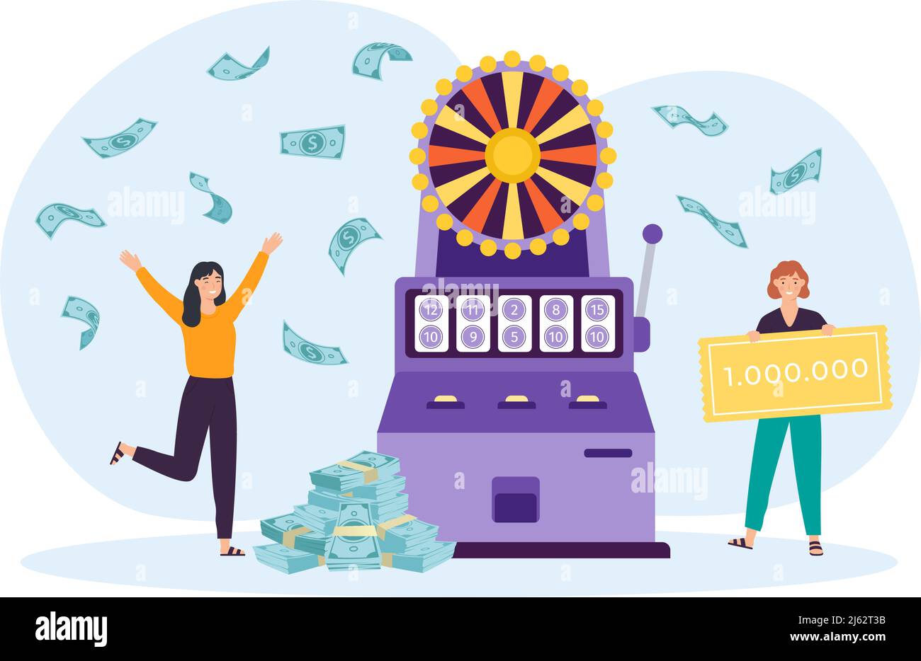 Lotteriespiel Konzept, gewinnen Lotterie oder Jackpot Stock Vektor