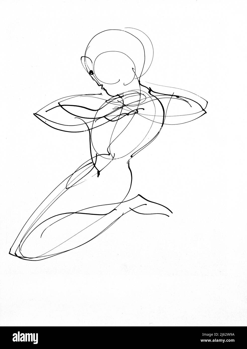 Kunst von Oskar Schlemmer - kniende Figur (1931) Stockfoto