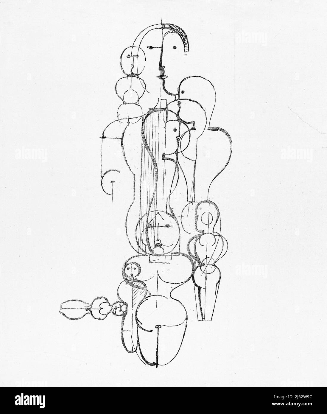 Kunst von Oskar Schlemmer - Zentrale Gruppe (Figurenplan K1) (1922) Stockfoto