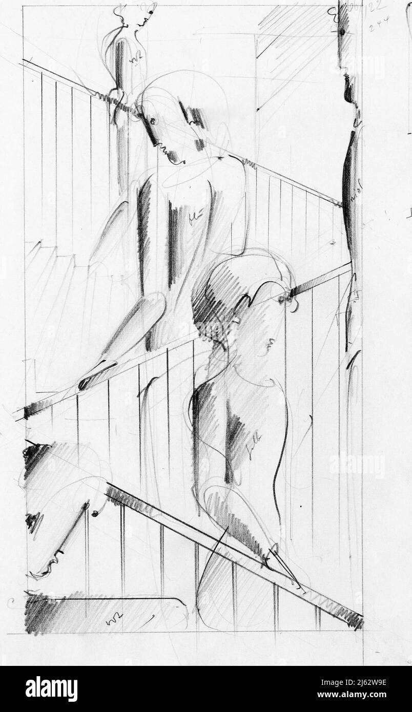 Kunst von Oskar Schlemmer - Treppenszene (1931) Stockfoto