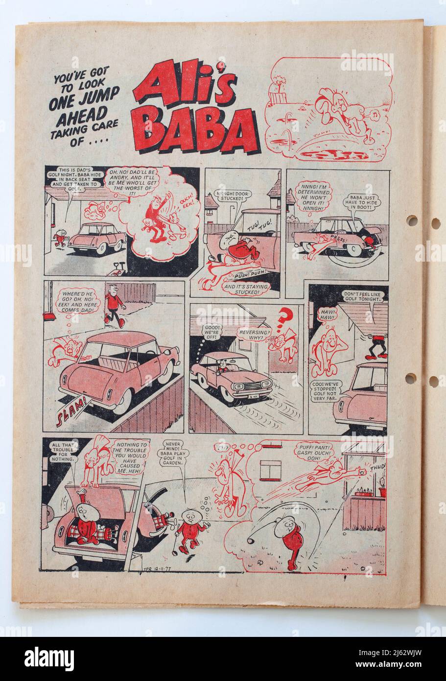 Alis Baba Cartoon Strip von 1970s Sparky Comic Stockfoto