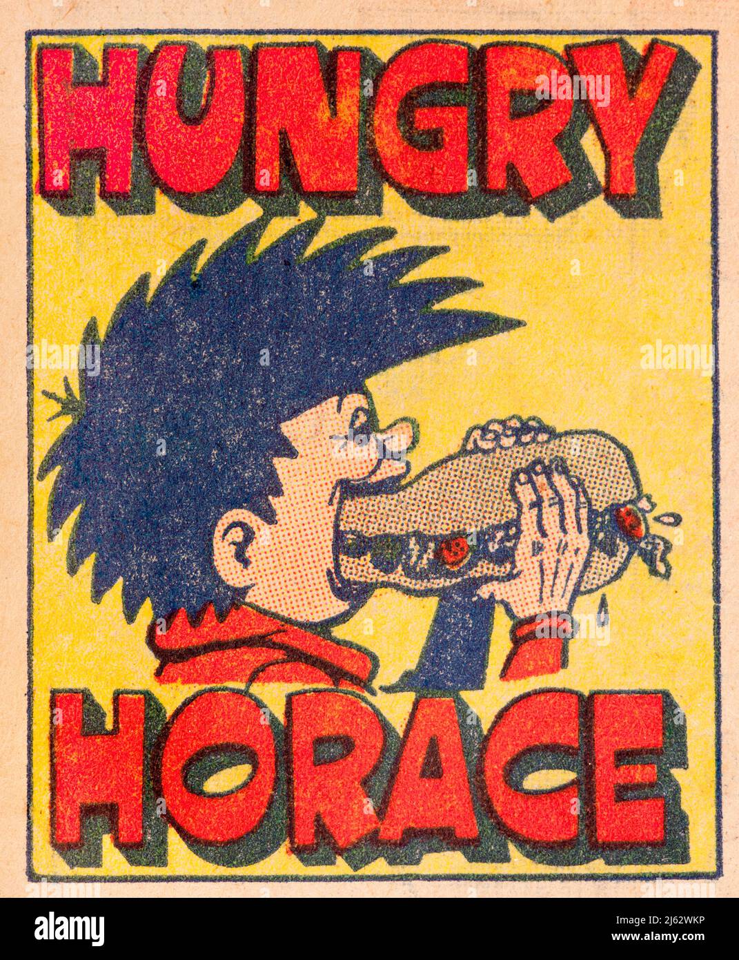 Hungry Horace Cartoon aus dem Jahr 1970s britischer Sparky Comic Stockfoto