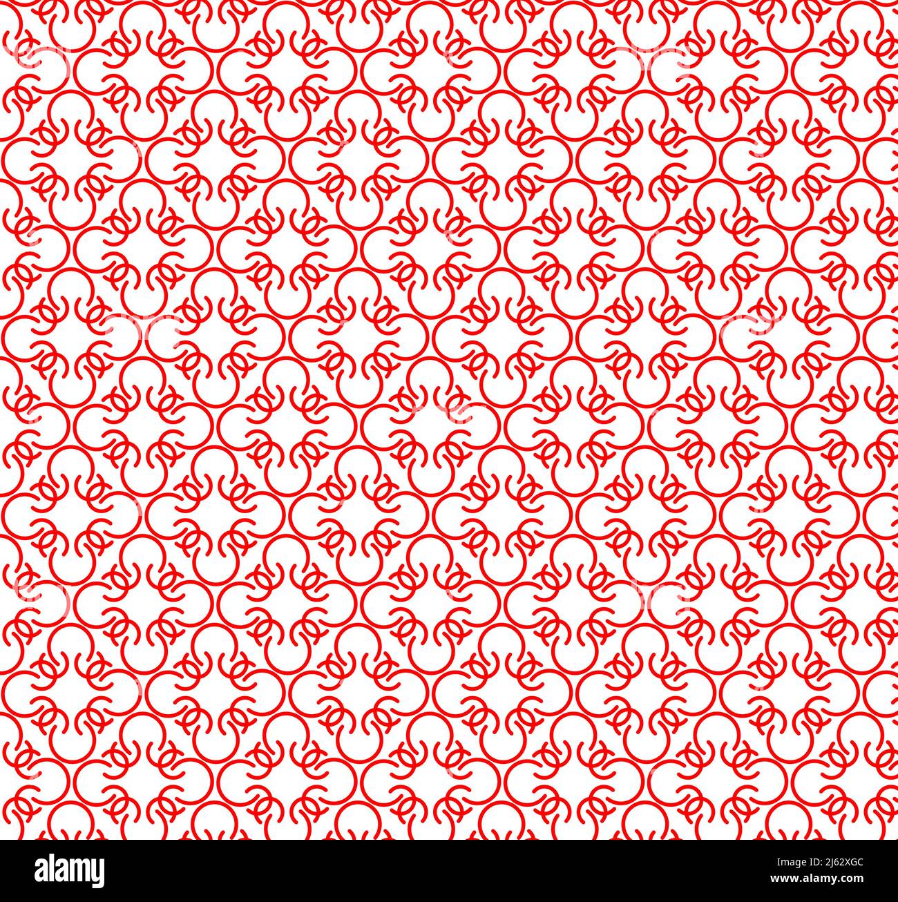 Abstraktes, nahtloses Vektor-Muster mit roten Streifen und Kurven. Stock Vektor