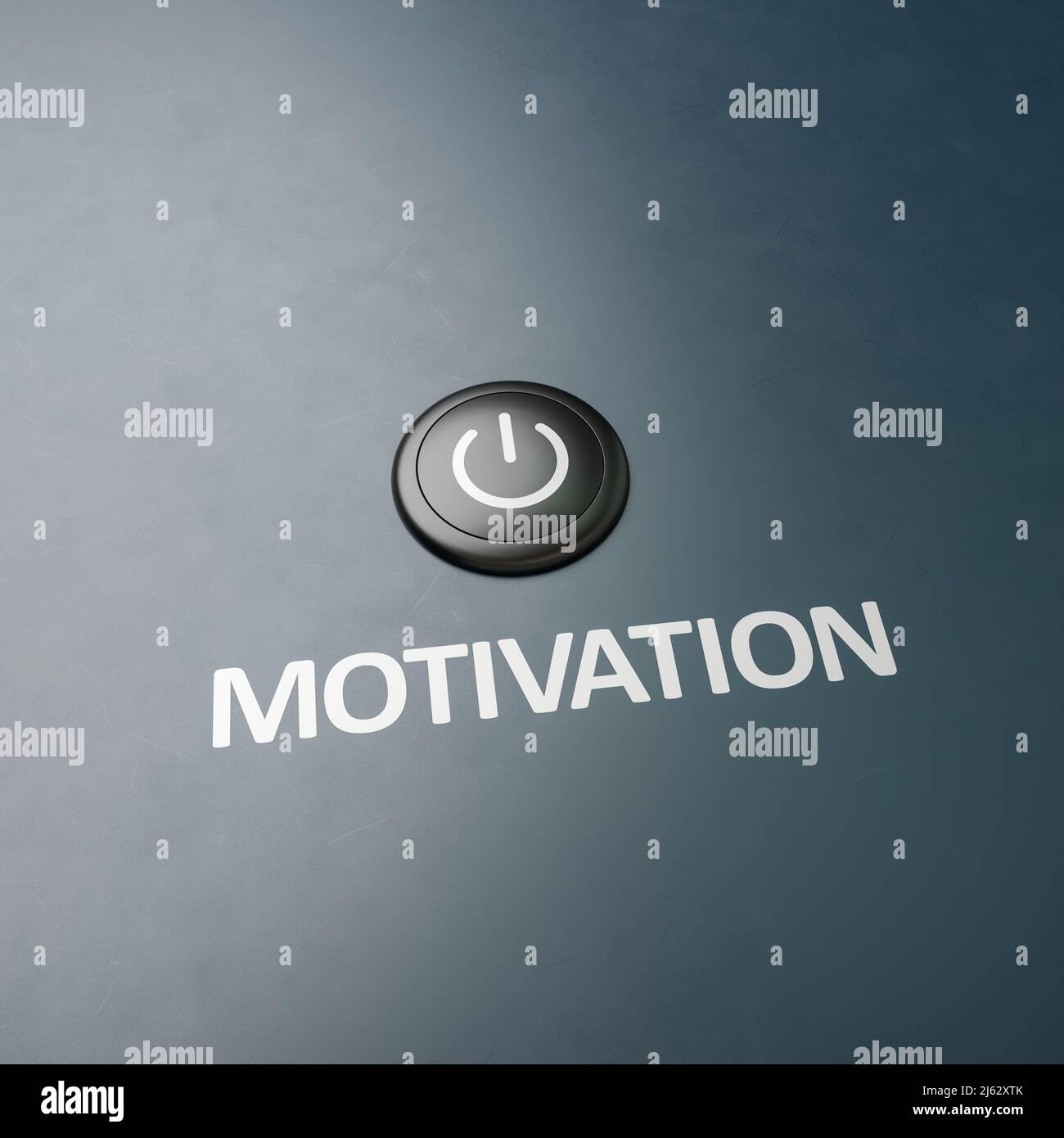 Schwarzer Knopf mit dem Wort 'Motivation' als Label - Konzept zur Umsetzung von Maßnahmen zum Motivationswechsel. Platz zum besseren Zuschneiden kopieren Stockfoto