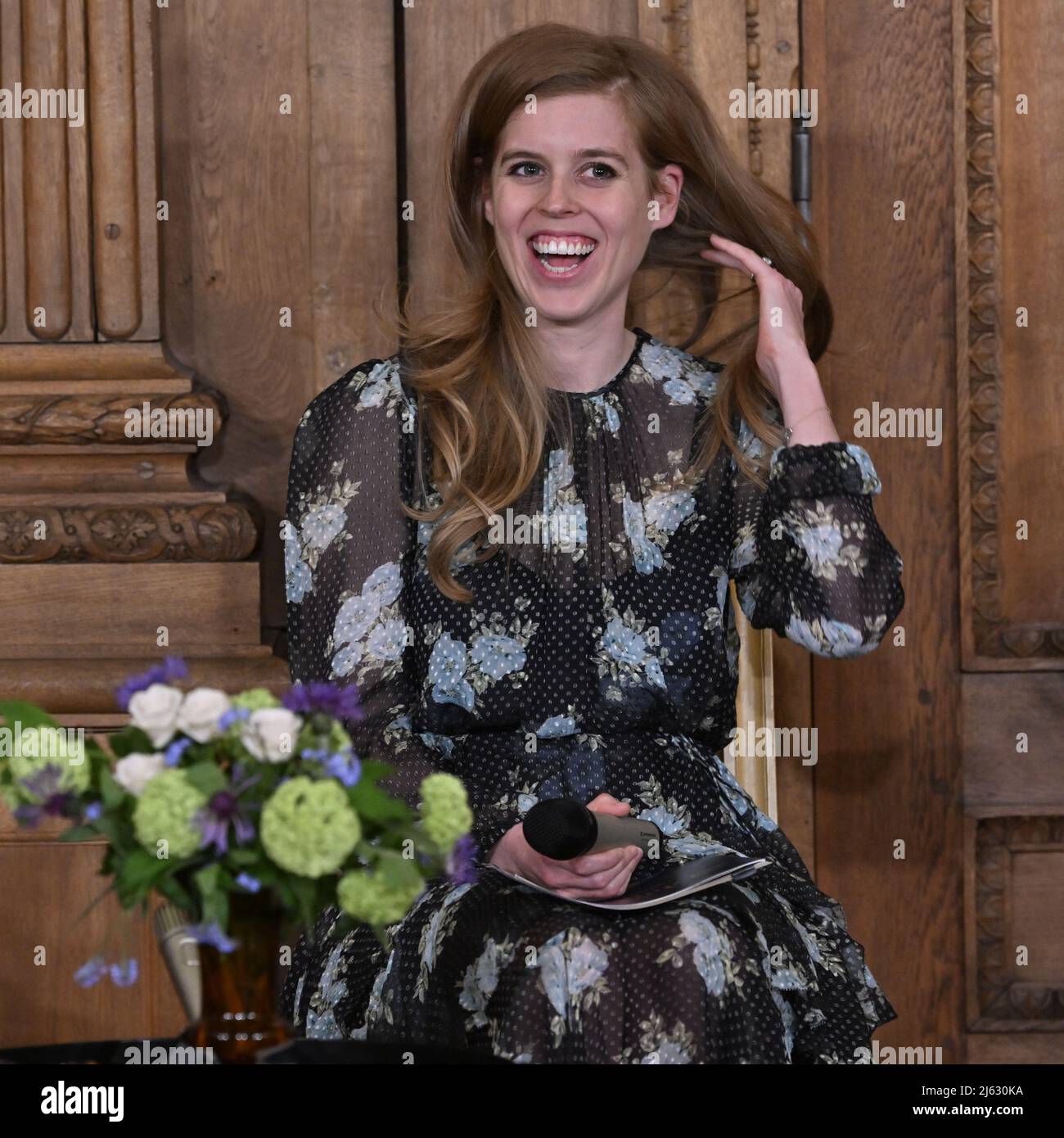 Prinzessin Beatrice spricht auf der World Legasthenia Assembly Sweden im Königlichen Palast in Stockholm, Schweden, am 27. April 2022. Foto: Jonas Ekstromer / TT / Code 10030 Stockfoto