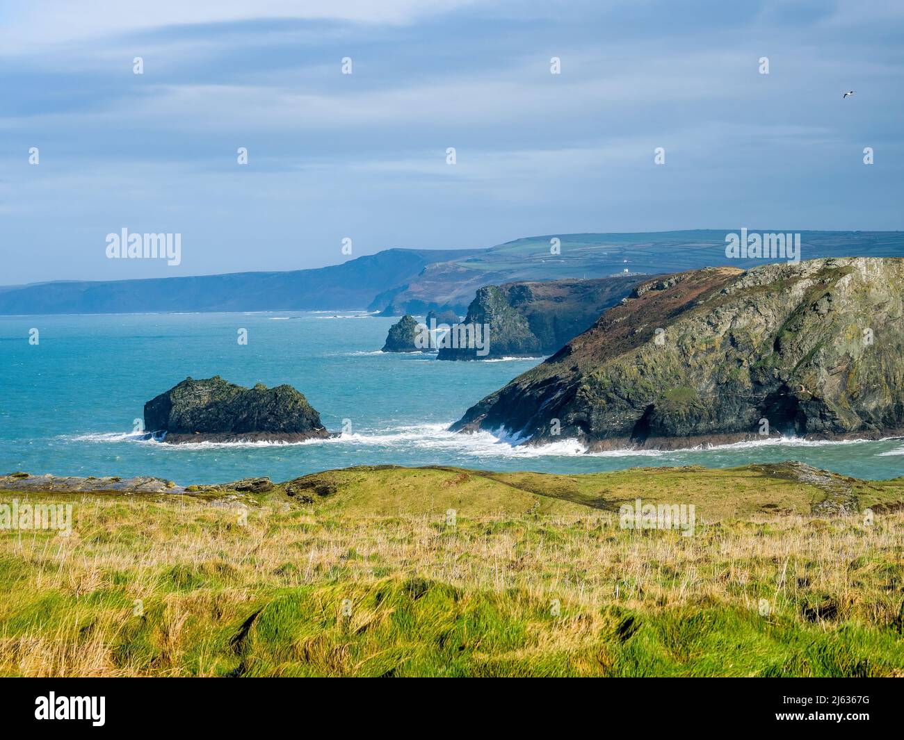 North Cornwall während eines Sturms Stockfoto