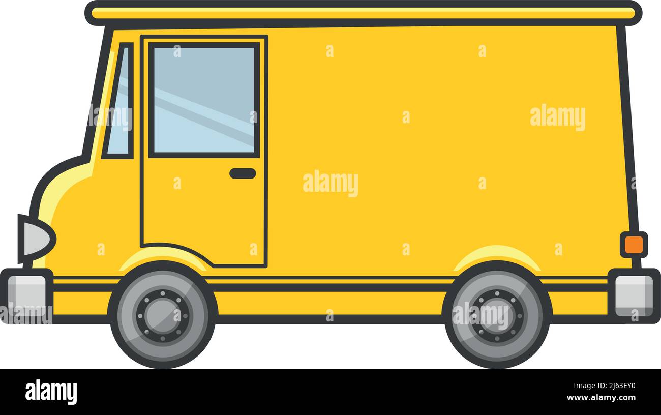 Gelbes LKW-Auto-Symbol. Stadtauto-Symbol Stock Vektor