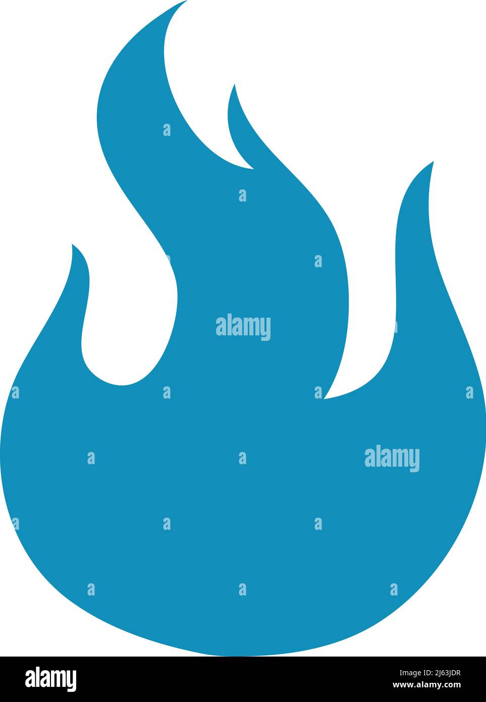 Blaues Feuersymbol. Symbol für Gasflammengefahr Stock Vektor
