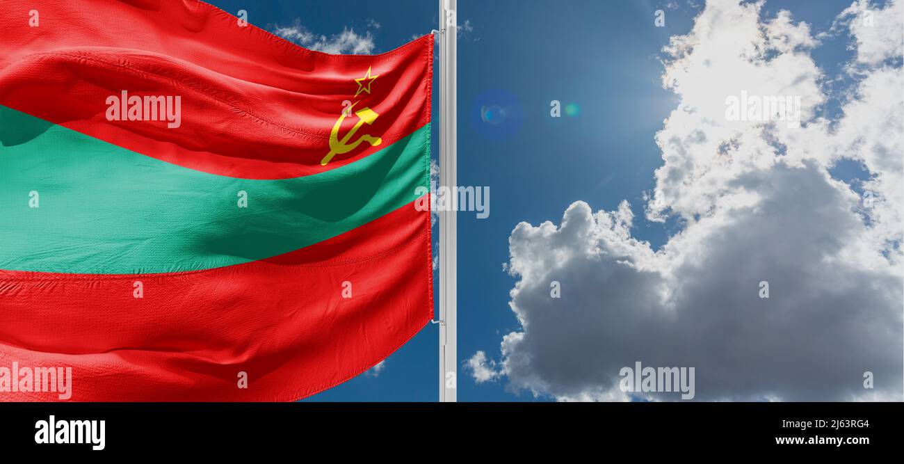 Flagge der Pridnestrovianischen Republik Stockfoto