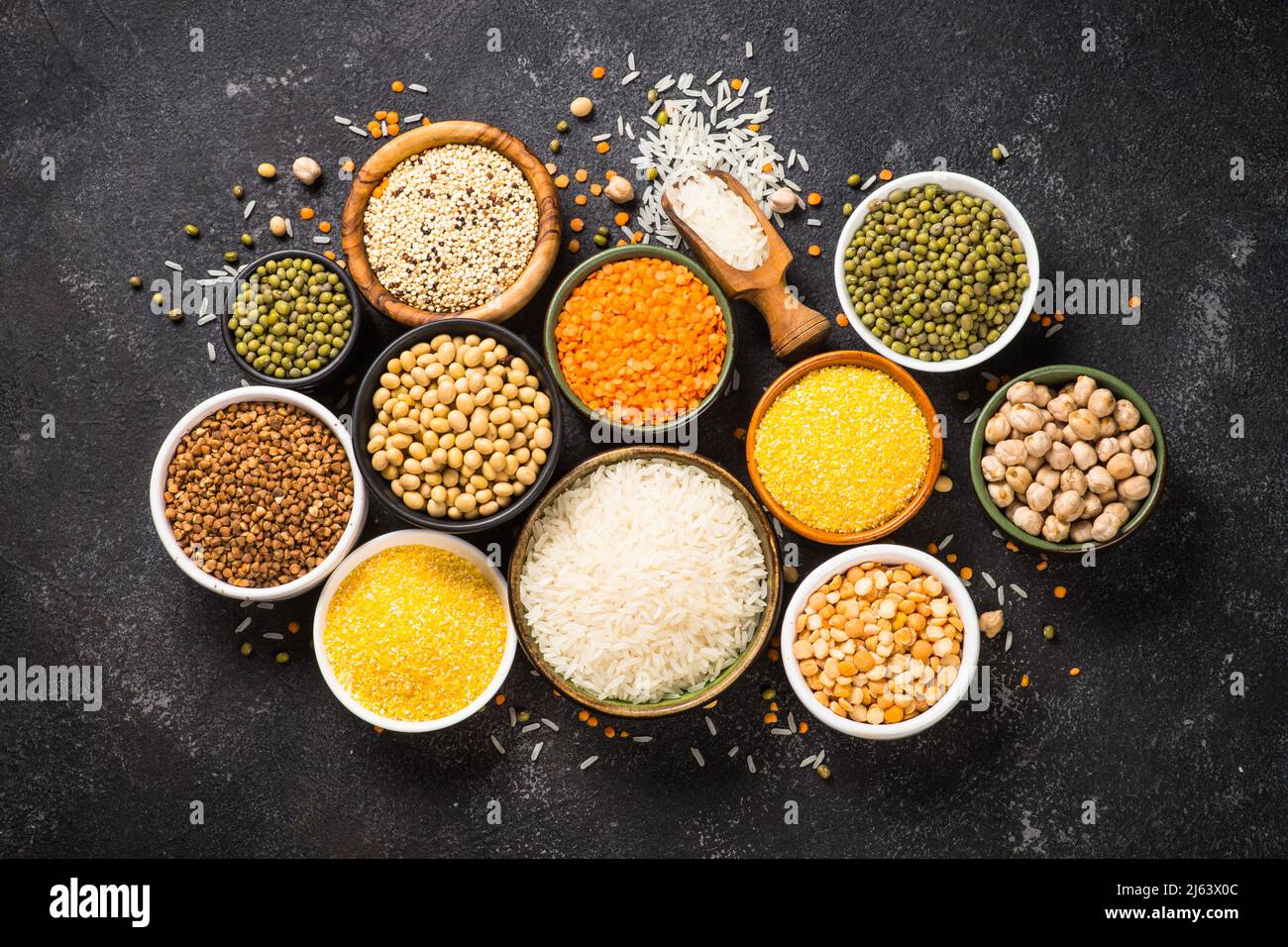Glutenfreie Lebensmittel Getreide. Gesunde Ernährung Stockfoto