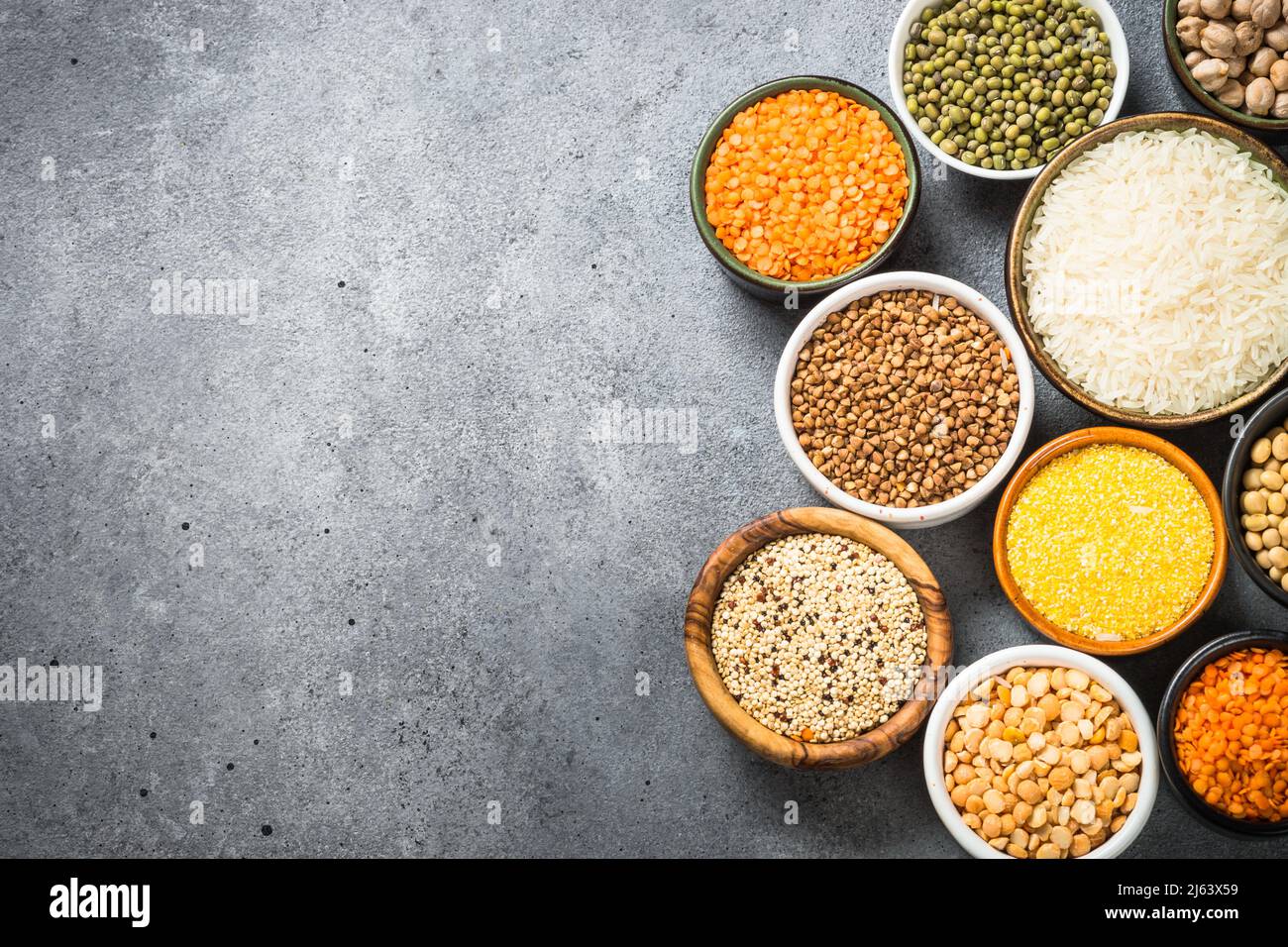 Glutenfreie Lebensmittel Getreide. Gesunde Ernährung Stockfoto