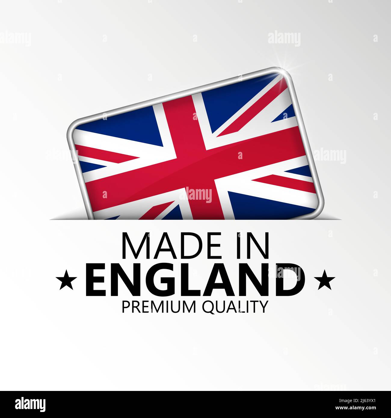 In England gefertigte Grafik und Label. Element der Wirkung für die Verwendung, die Sie daraus machen möchten. Stock Vektor