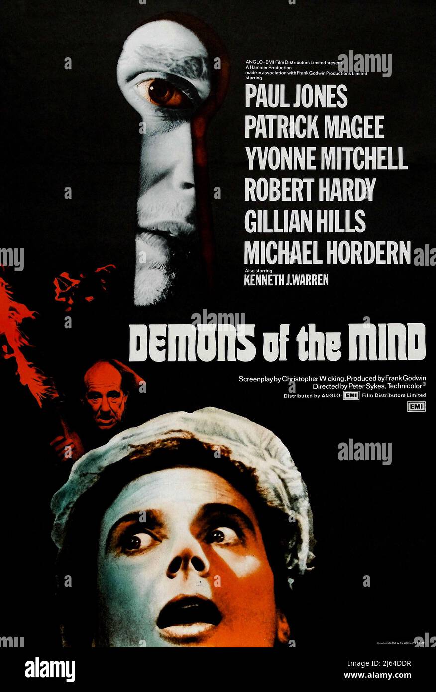 FILMPLAKAT, DEMONS OF THE MIND, 1972 Stockfoto