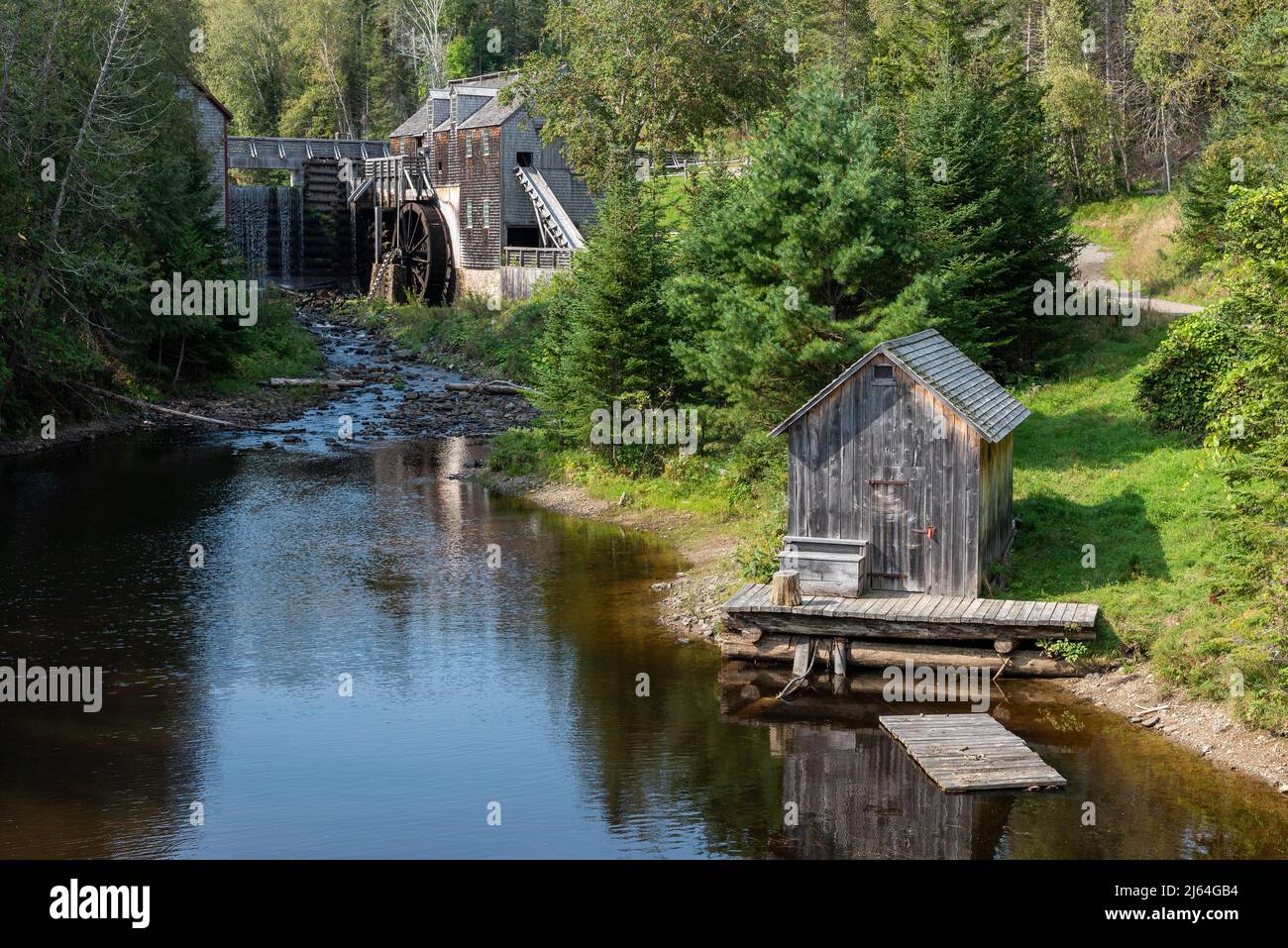 The Sawmill of Kings Landing, ein historisches Museumsdorf der Siedlung (Prince William, New Brunswick, Kanada) Stockfoto