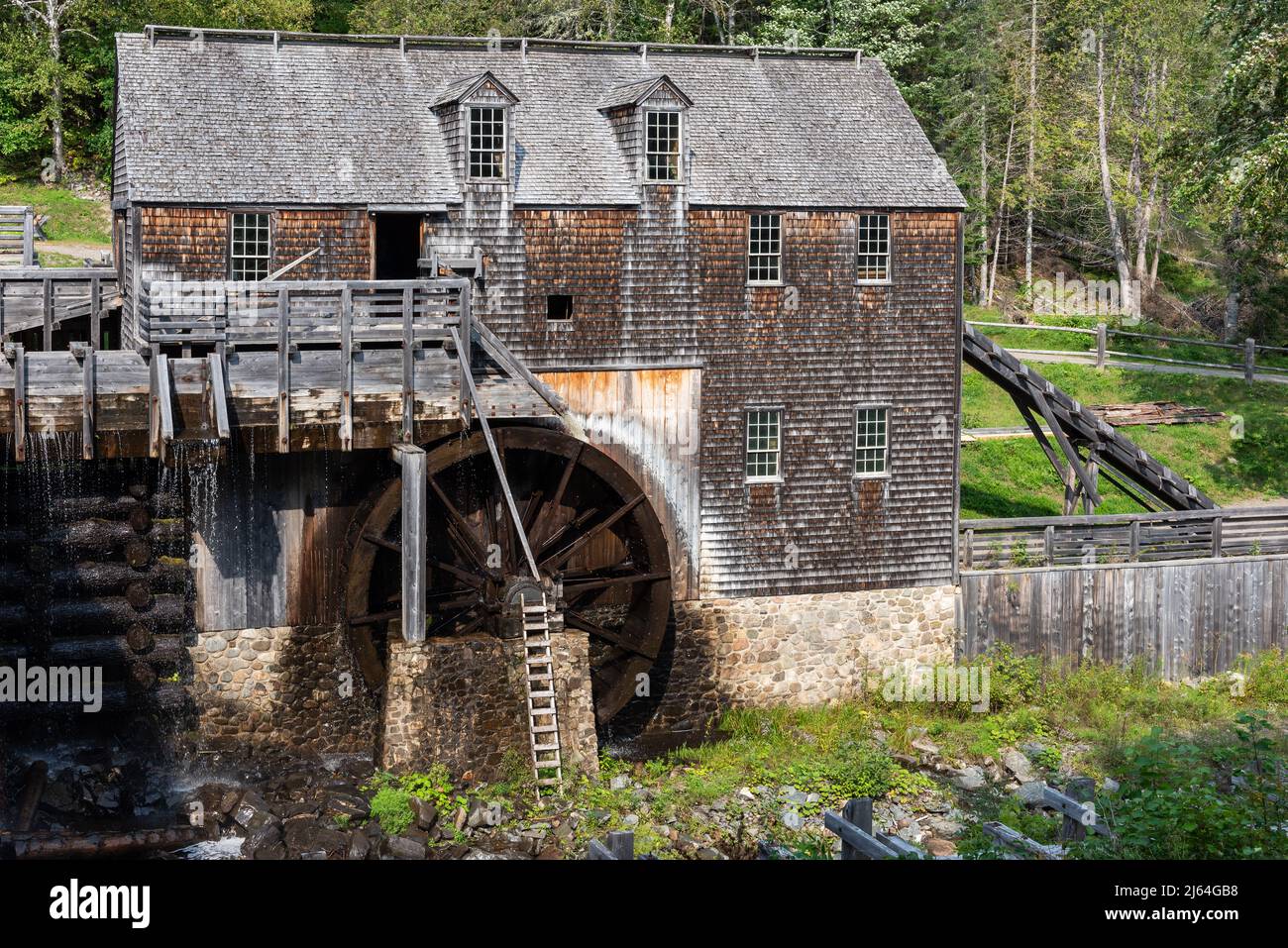 The Sawmill of Kings Landing, ein historisches Museumsdorf der Siedlung (Prince William, New Brunswick, Kanada) Stockfoto