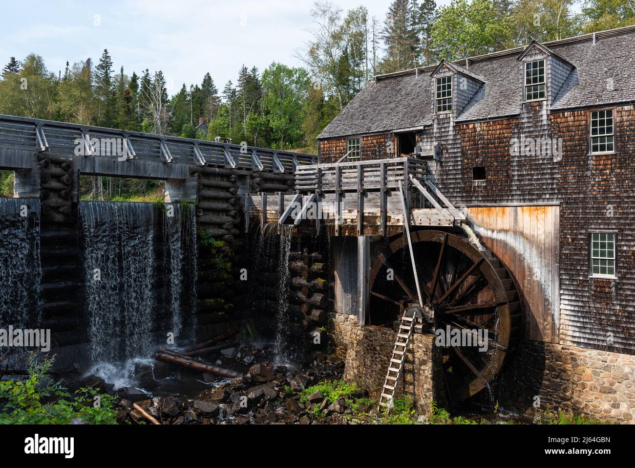 The Sawmill of Kings Landing, ein historisches Museumsdorf der Siedlung (Prince William, New Brunswick, Kanada) Stockfoto