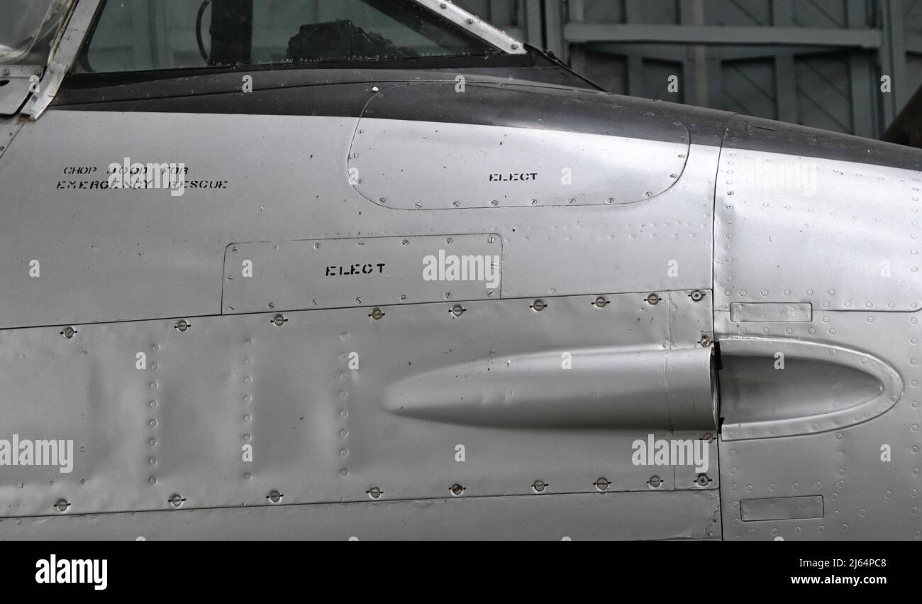 Englisch Electric Lightning F.1 Abfangjäger im Duxford Air Museum, england Stockfoto