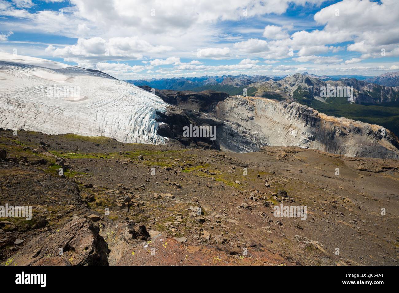 Tronador-Vulkan und Gletscher Stockfoto