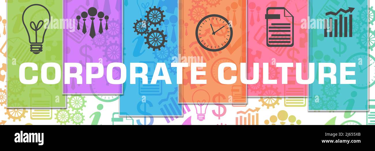 Unternehmenskultur Geschäftssymbole Bunte Textur Streifen Stockfoto
