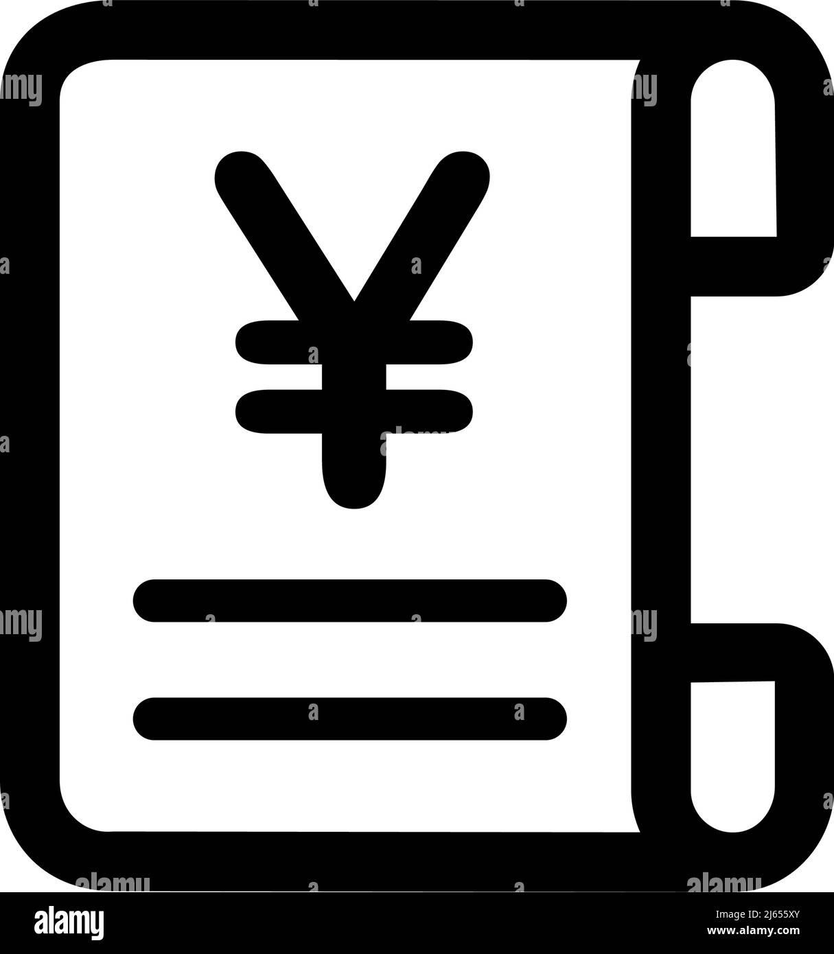 Beleg, Rechnung Vektor Symbol Illustration ( JPY , Japanischer Yen ) Stock Vektor