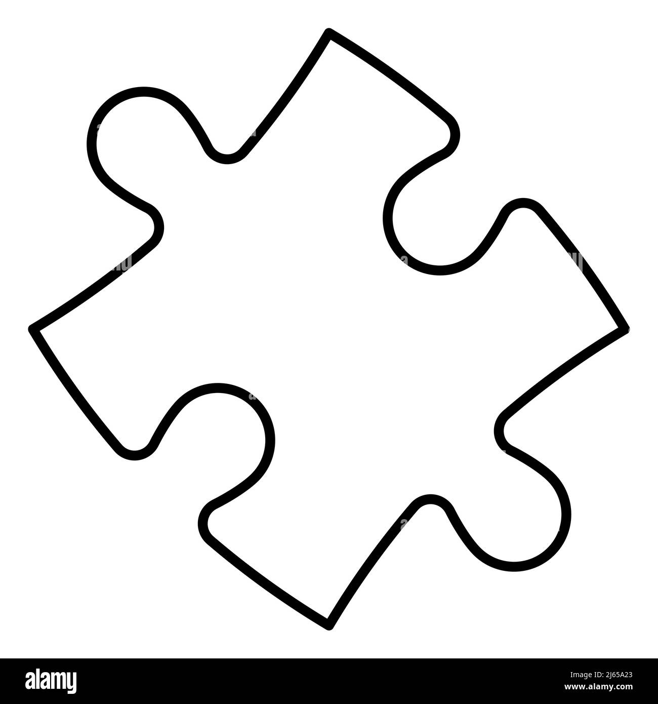 Puzzle Stück dünne Linie Symbol Stock Vektor