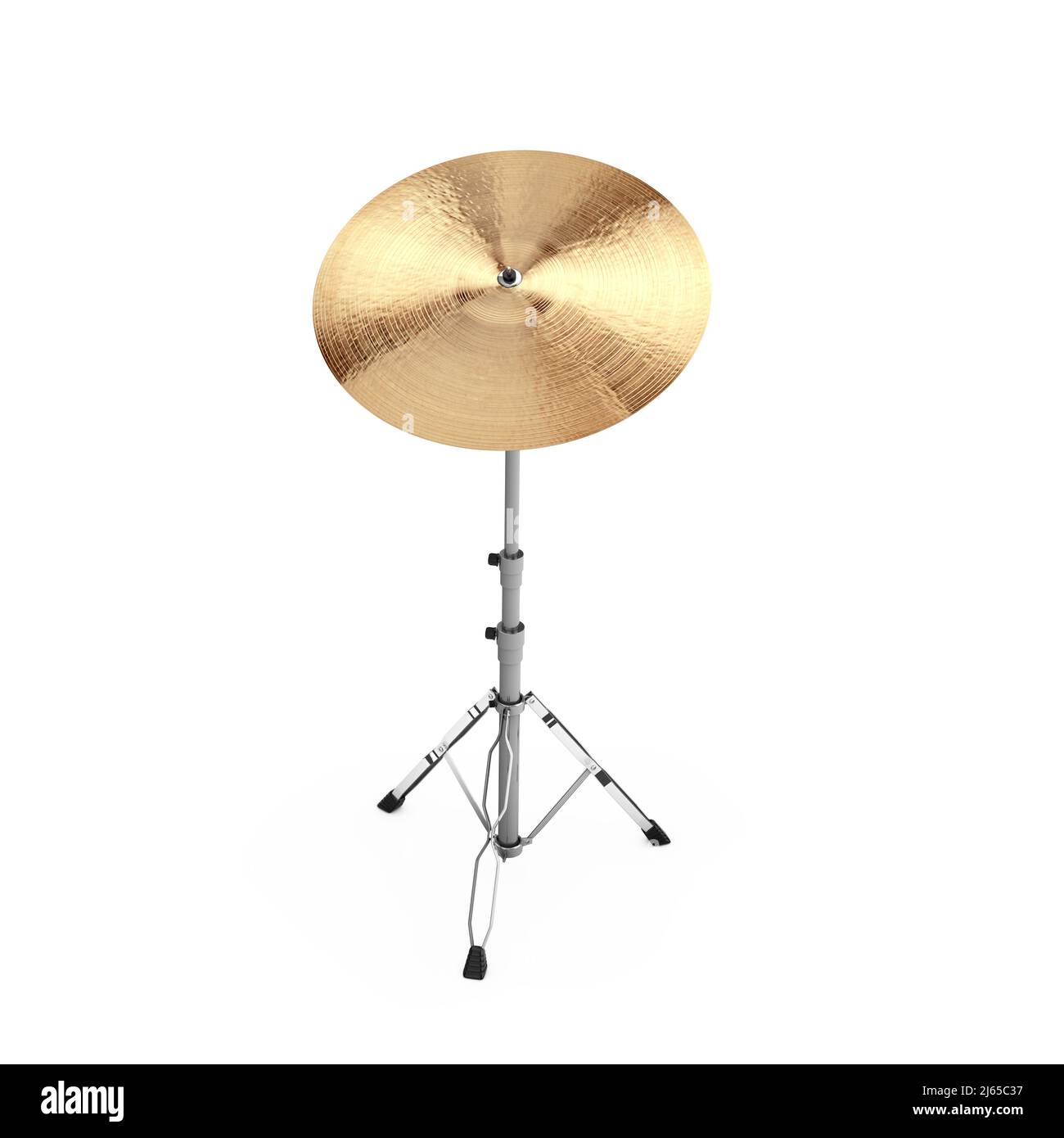 Musikinstrument Cymbal auf weißem Hintergrund. 3D Rendering Stockfoto