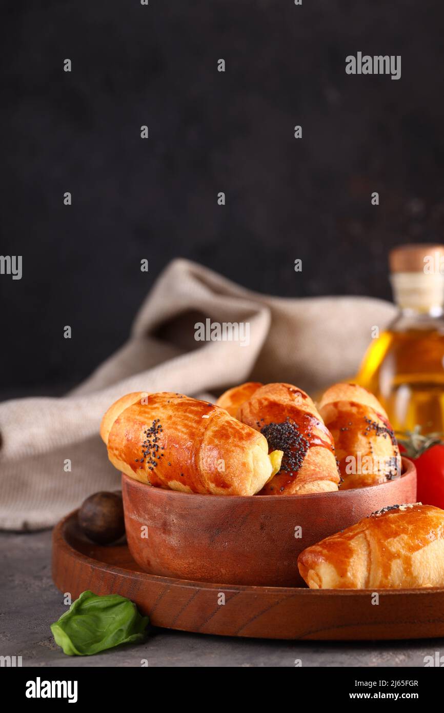 Hausgemachte Kuchen Bagels mit Mohn Samen Vorspeise Stockfoto