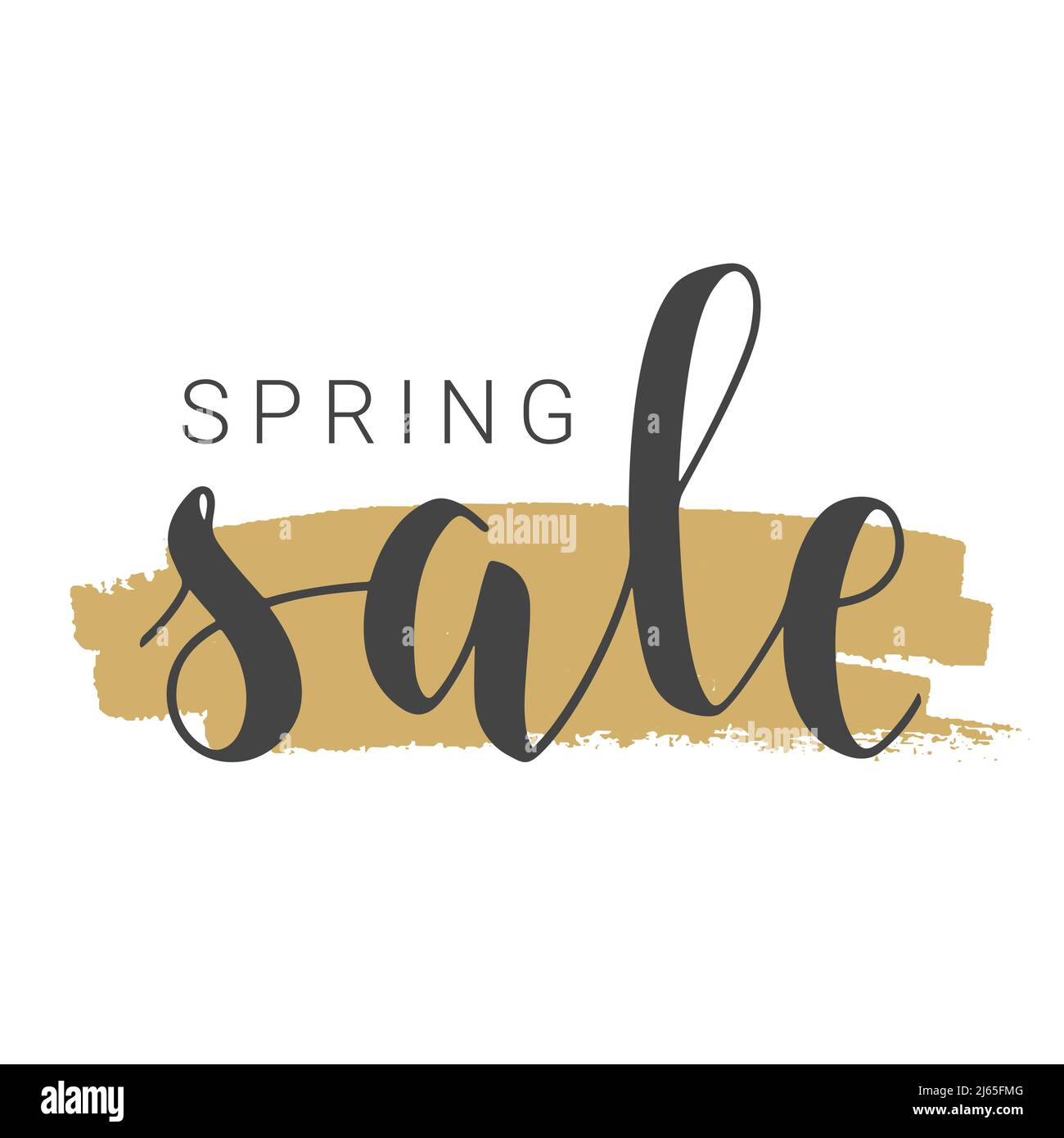 Vektorgrafik. Handgeschriebener Schriftzug von Spring Sale. Vorlage für Banner, Karte, Etikett, Postkarte, Poster, Aufkleber, Druck- oder Webprodukt. Stock Vektor