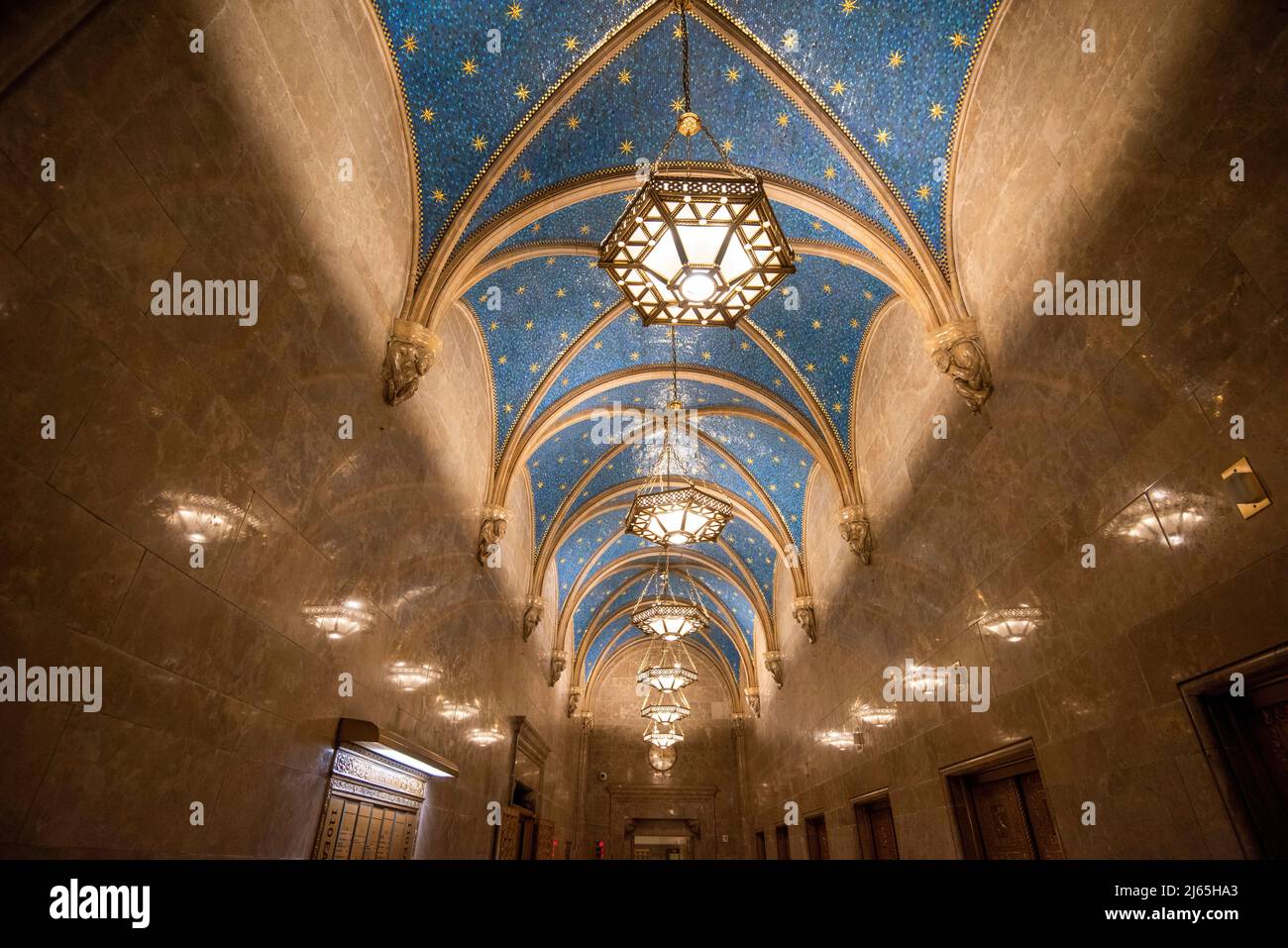 Innenlobby des Bowery Savings Bank Building in Manhattan, New York Stockfoto