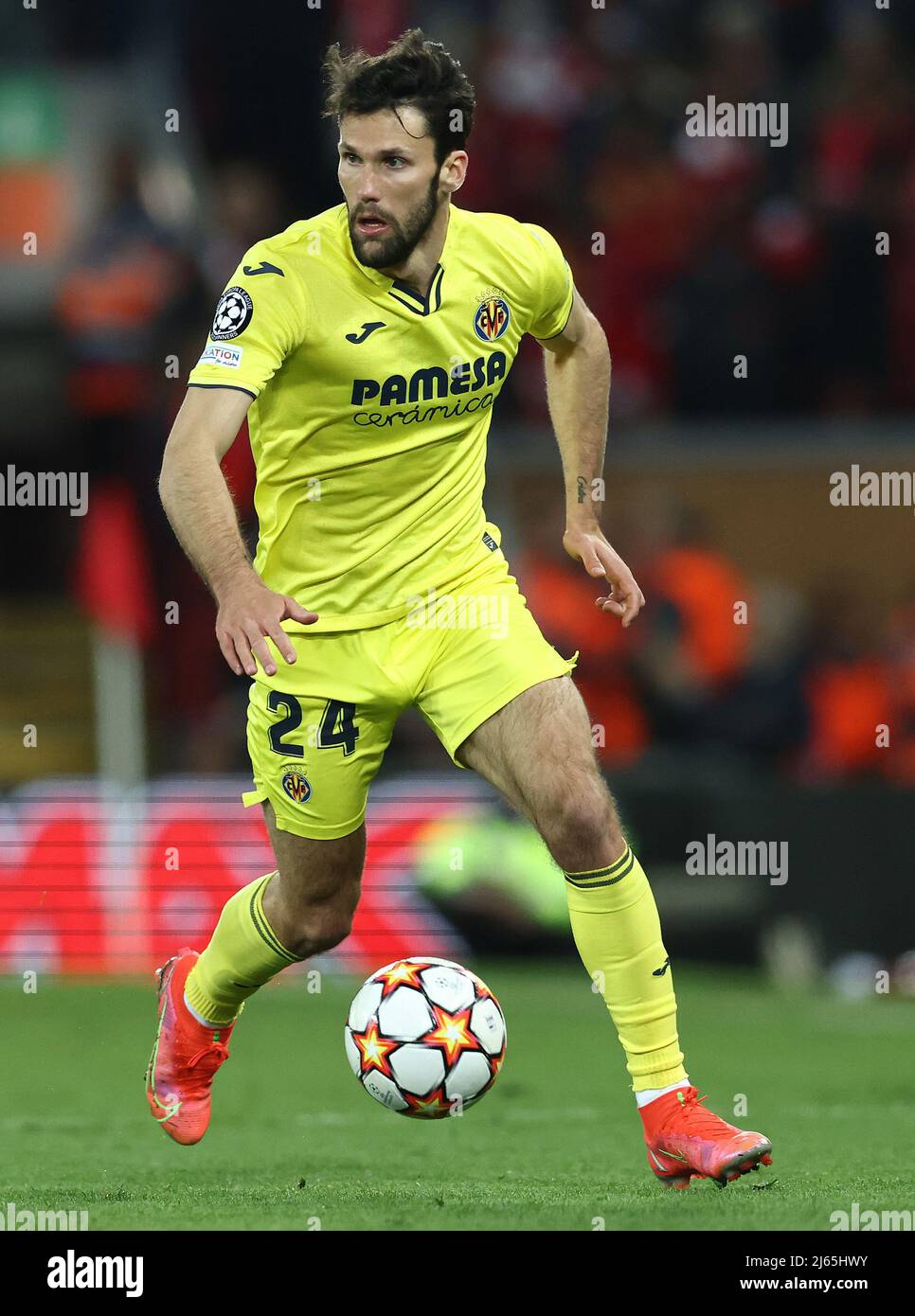 Liverpool, England, 27.. April 2022. Alfonso Pedraza aus Villarreal während des UEFA Champions League-Spiels in Anfield, Liverpool. Bildnachweis sollte lauten: Darren Staples / Sportimage Credit: Sportimage/Alamy Live News Stockfoto