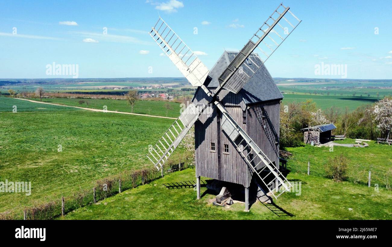 Historische Post Windmühle gebaut in 1828 Drohne geschossen Stockfoto
