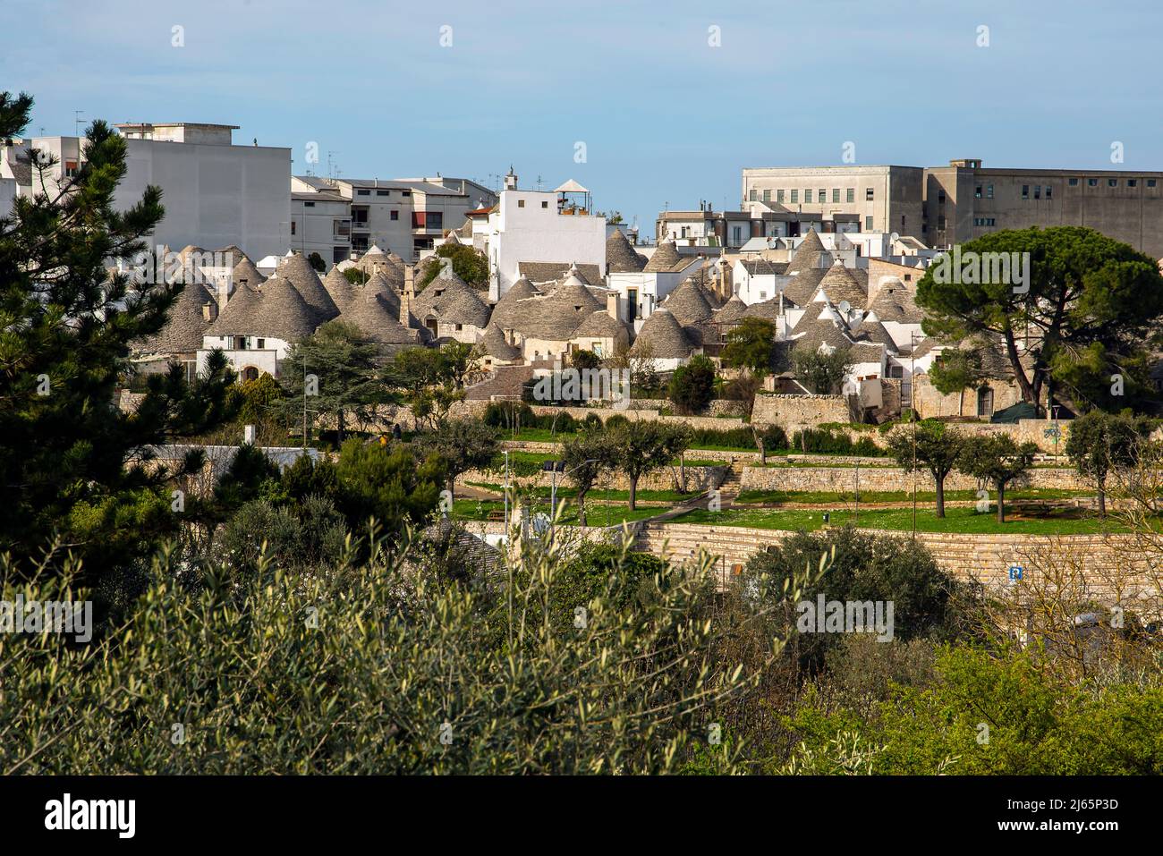 Die Trulli von Alberobello. Die Trulli von Alberobello wurden zum UNESCO-Weltkulturerbe ernannt. Alberobello ist eine kleine Stadt und Gemeinde der M Stockfoto