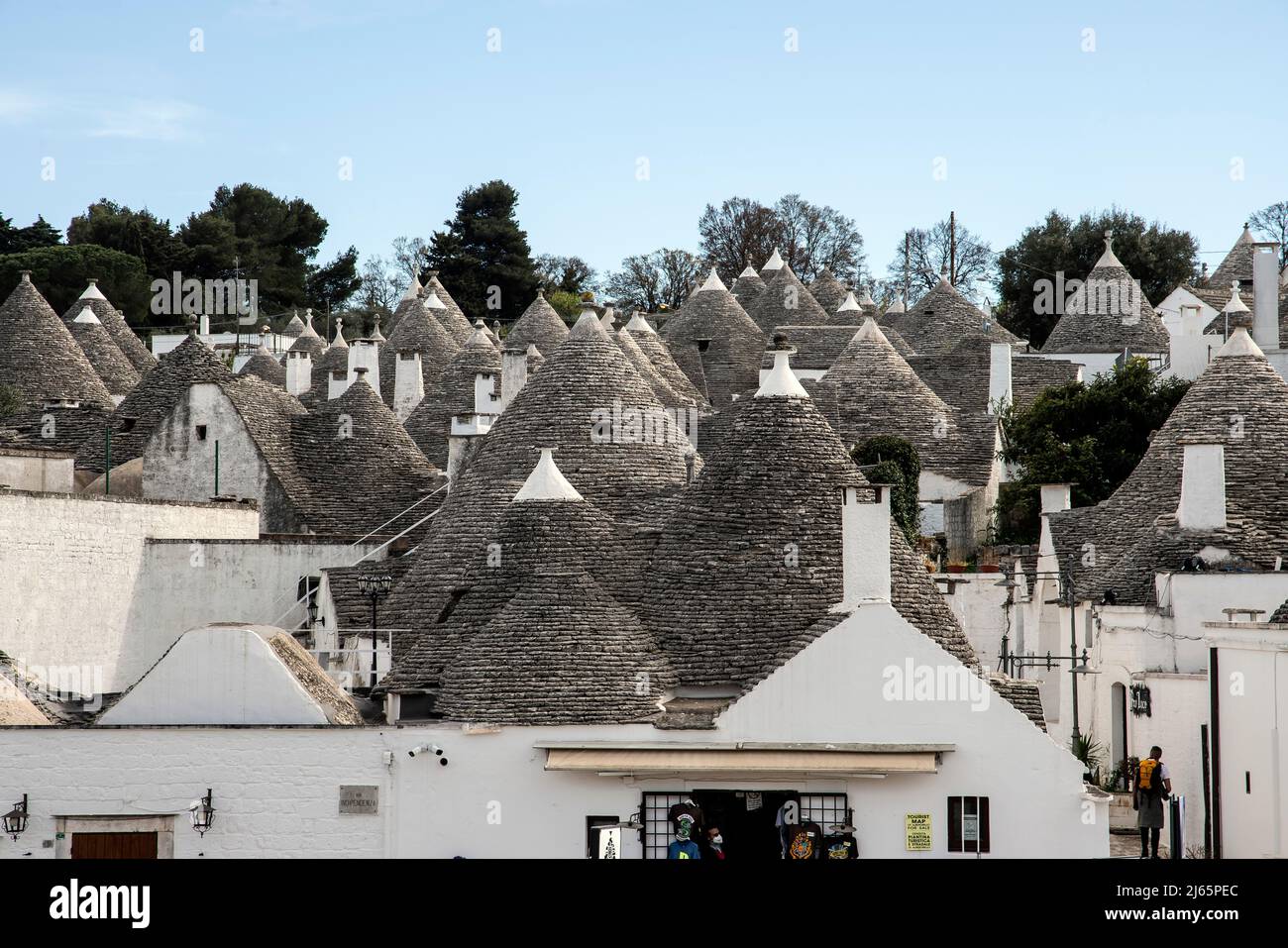 Die Trulli von Alberobello. Die Trulli von Alberobello wurden zum UNESCO-Weltkulturerbe ernannt. Alberobello ist eine kleine Stadt und Gemeinde der M Stockfoto