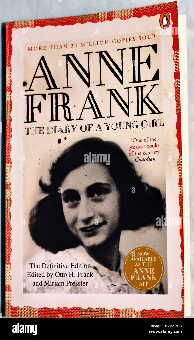 Cover des Tagebuchs von Anne Frank aus Penguin Random House Stockfoto