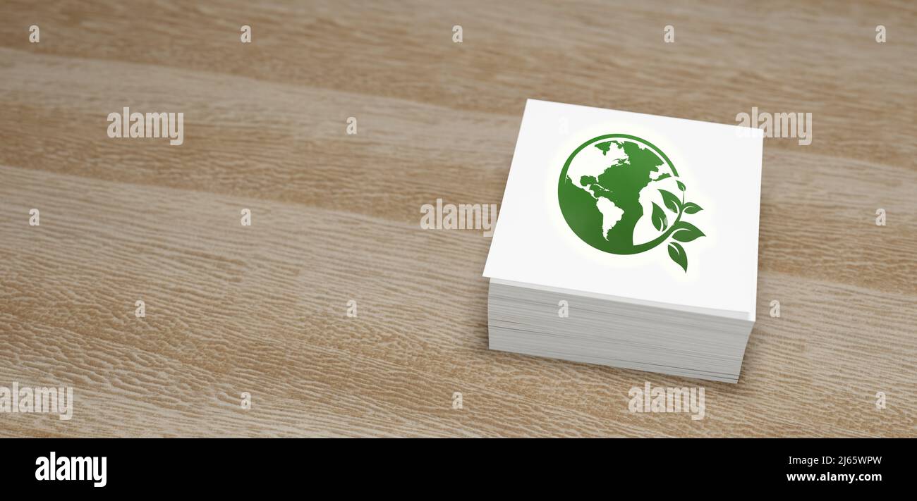 Green World Icon World Umwelt Banner 3D Render Stockfoto