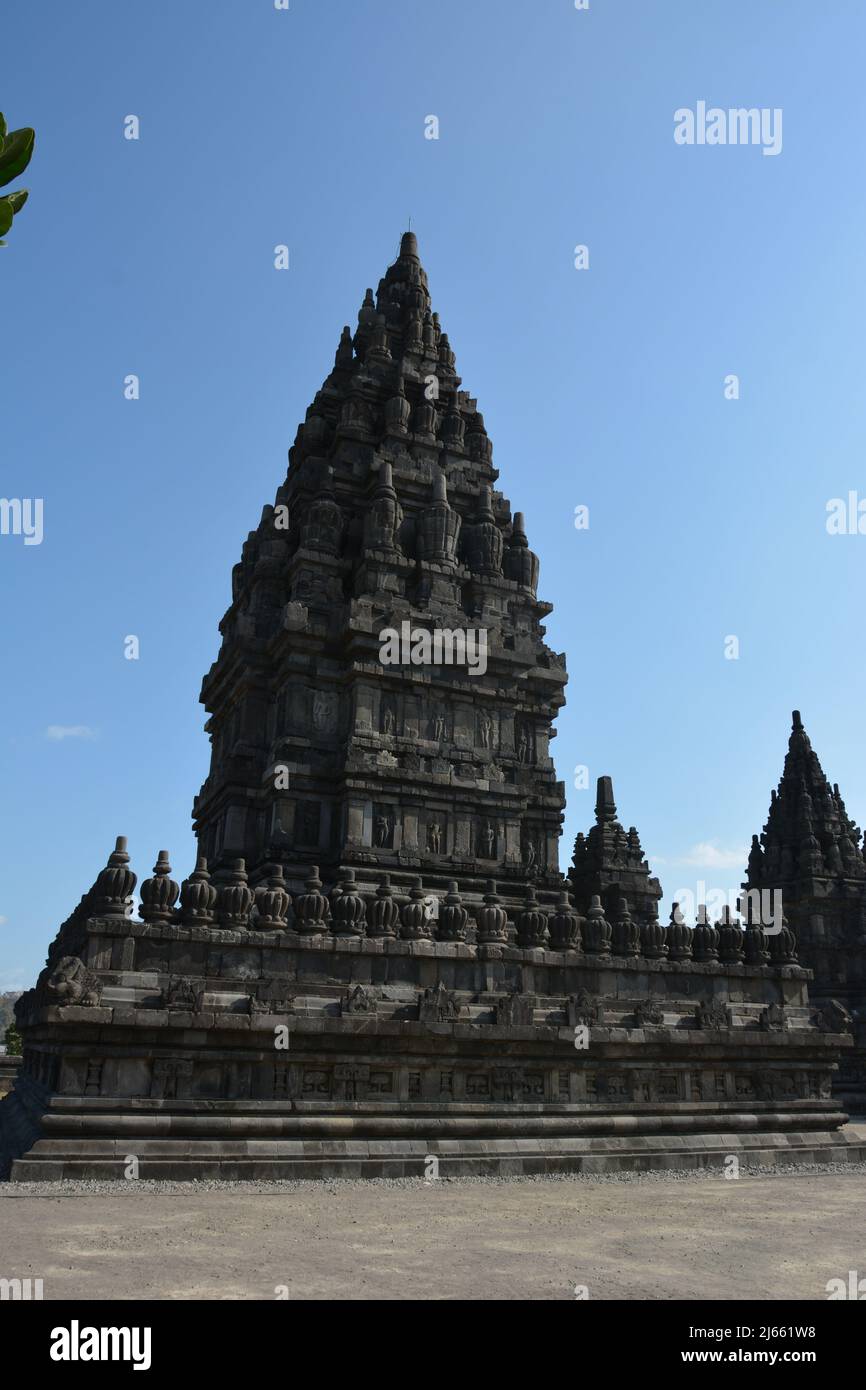 Erkundung der Hindu-Tempel Prambanan und Sewu in der Nähe von Yogyakarta, Indonesien Stockfoto