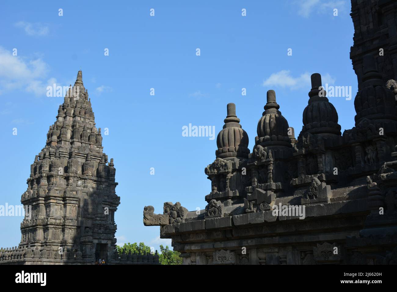 Erkundung der Hindu-Tempel Prambanan und Sewu in der Nähe von Yogyakarta, Indonesien Stockfoto